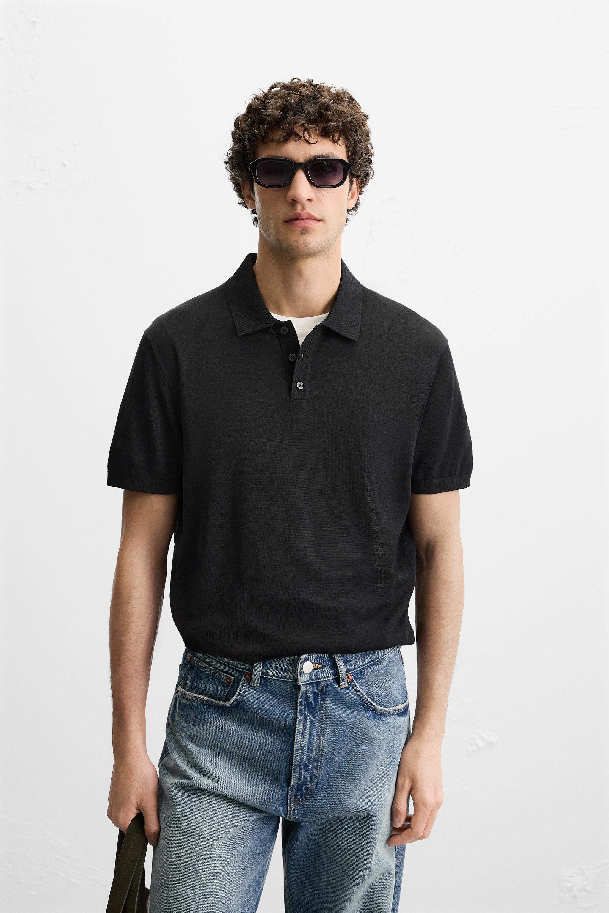 COTTON - SILK BLEND KNIT POLO
